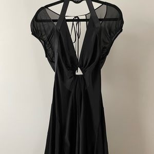 Alexander Wang black cutout mini halter short sleeve dress size 4. NWT